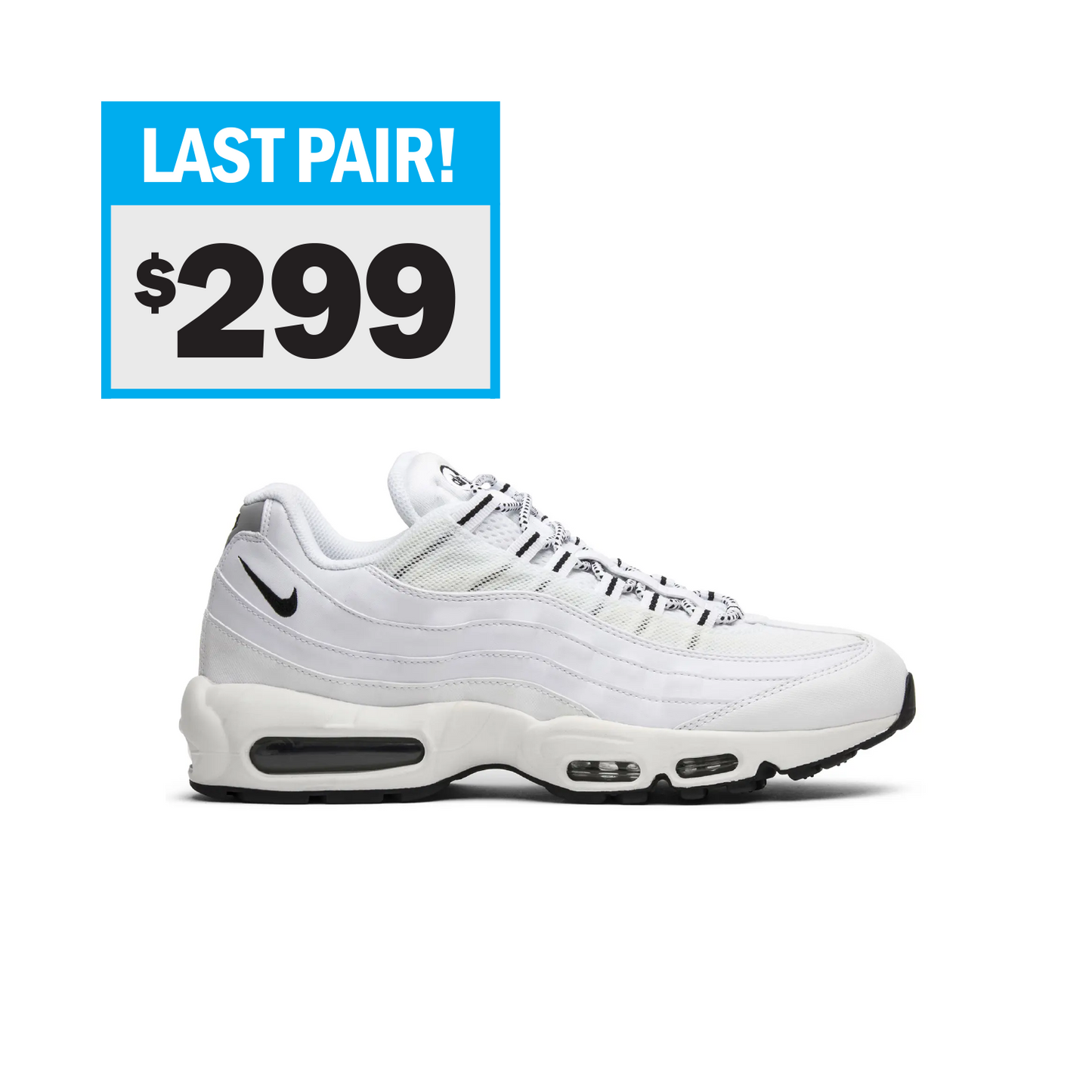 Nike AIRMAX 95 WHITE BLACK